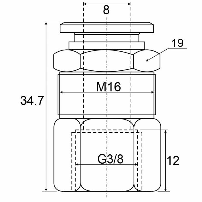 Фитинг прямой с внутренней резьбой PMF 08-G03