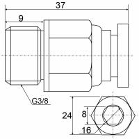 Фитинг прямой с наружной резьбой SPC16-G03