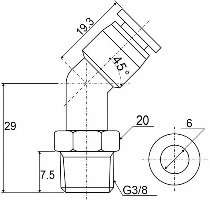 Фитинг с наружной резьбой APL 45 06-G03