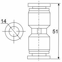Фитинг прямой APU 14