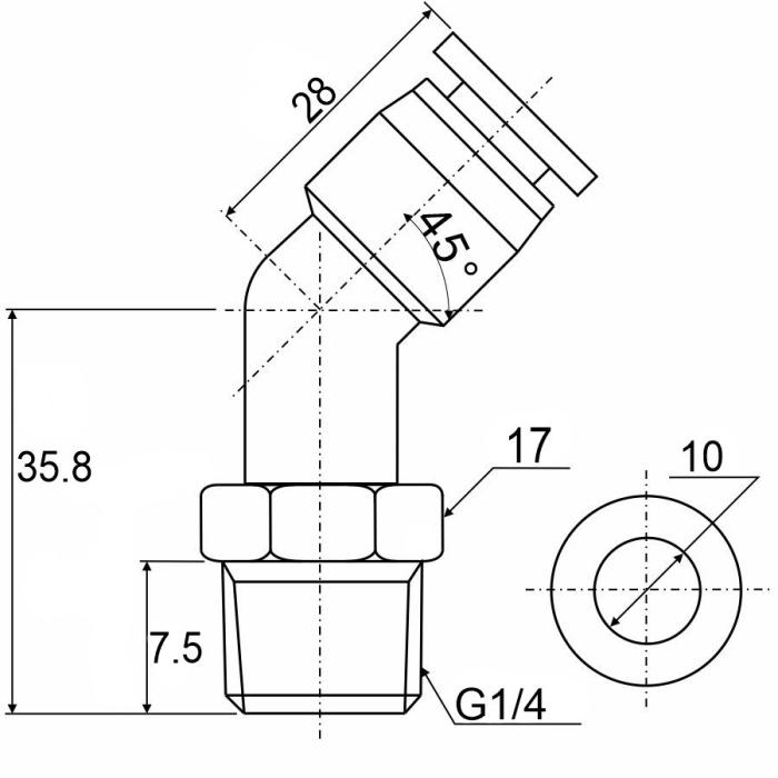 Фитинг с наружной резьбой APL 45 10-G02