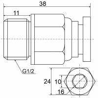 Фитинг прямой с наружной резьбой SPC16-G04