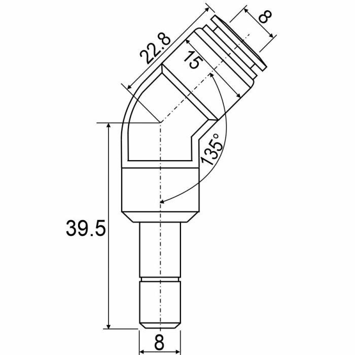 Пневмофитинг угловой APLJ 45 08
