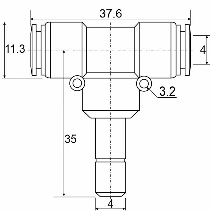 Пневмофитинг Т-образный APBJ 04