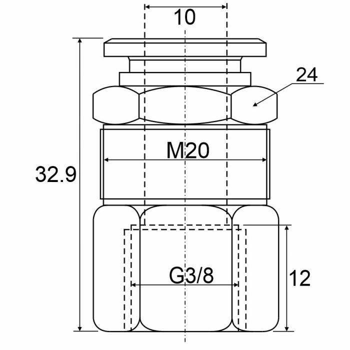 Фитинг прямой с внутренней резьбой PMF 10-G03