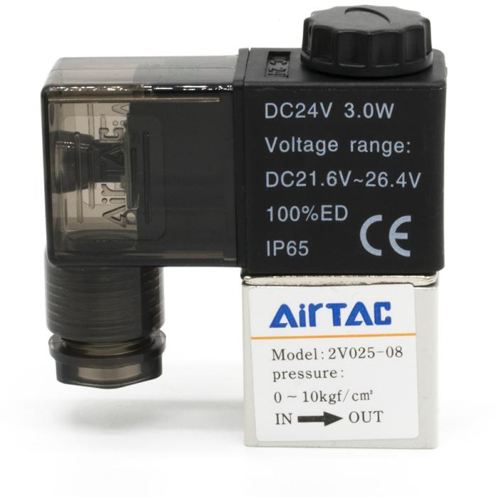 2V025-08 24VDC AIRTAC Пневмоклапан электромагнитный