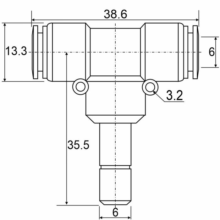 Пневмофитинг Т-образный APBJ 06