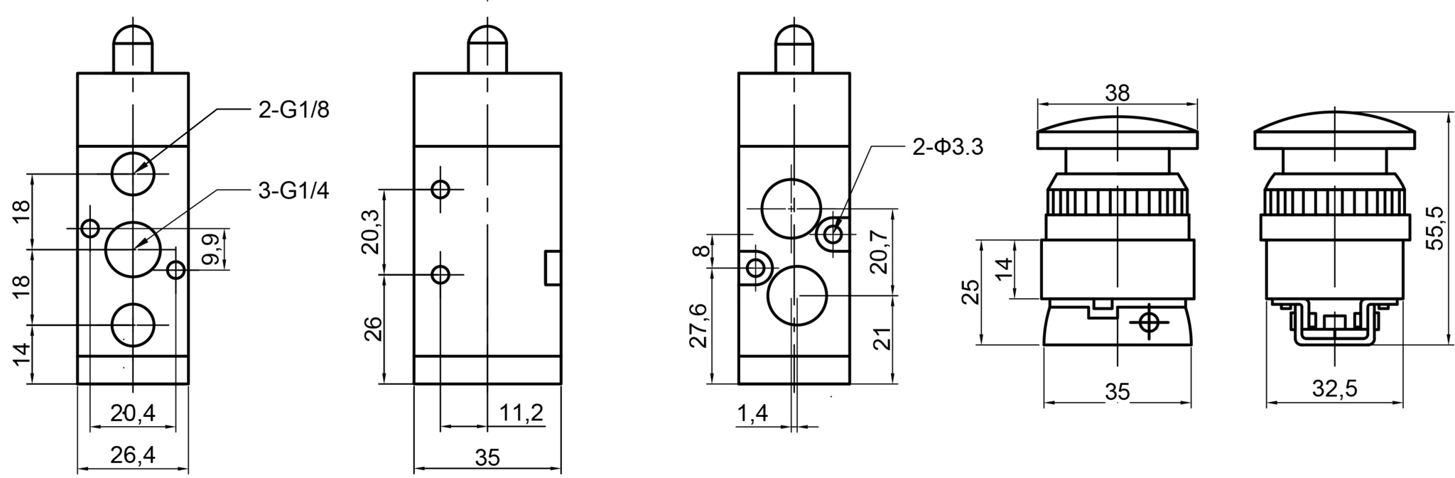 Пневмораспределитель 5.2 с механическим управлением AM522-PB (1).jpg