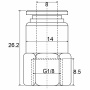 Фитинг прямой с внутренней резьбой PCF 08-G01