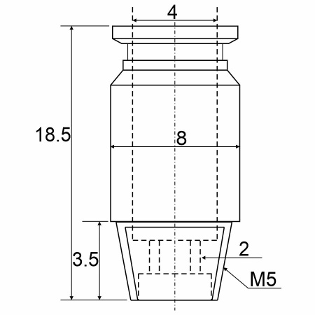 Фитинг прямой с наружной резьбой POC4-M5C