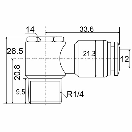 Фитинг с наружной резьбой APH 12-02