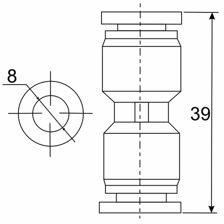 Фитинг прямой PU 08