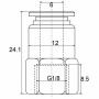 Фитинг прямой с внутренней резьбой PCF 06-G01