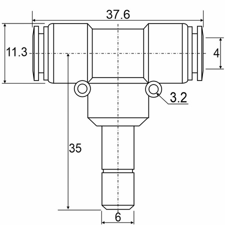 Пневмофитинг Т-образный APBJ 06-04