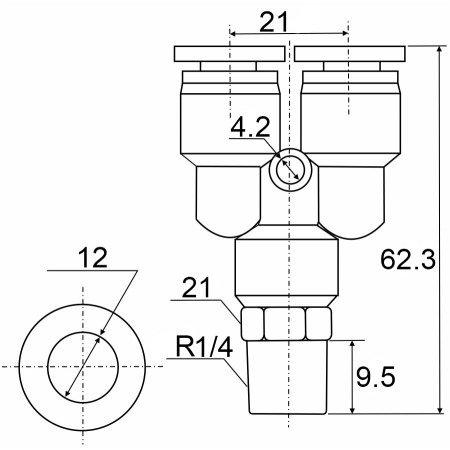 Фитинг Y-образный PX 12-02