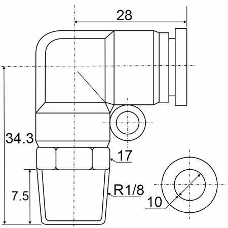 Фитинг с наружной резьбой PL 10-01