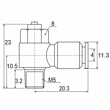 Фитинг с наружной резьбой ASCA 04-M5 (B)