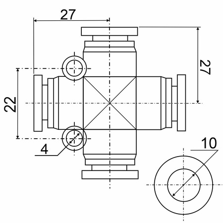 Фитинг X-образный PZ 10