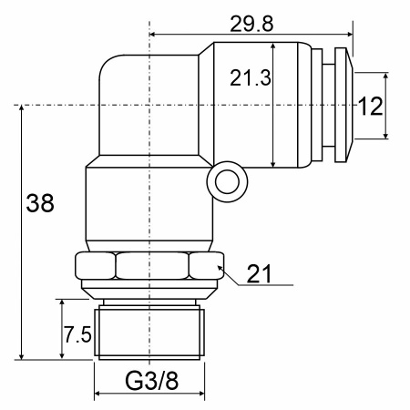 Фитинг с наружной резьбой APL 12-G03