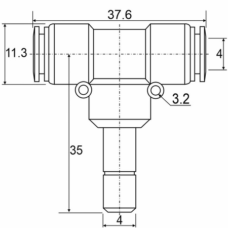 Пневмофитинг Т-образный APBJ 04