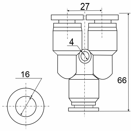 Фитинг Y-образный APY 16