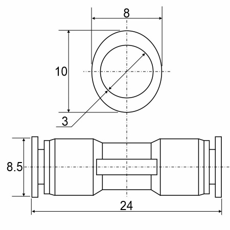 Фитинг прямой PU 03C