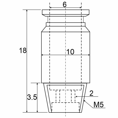 Фитинг прямой с наружной резьбой POC6-M5C