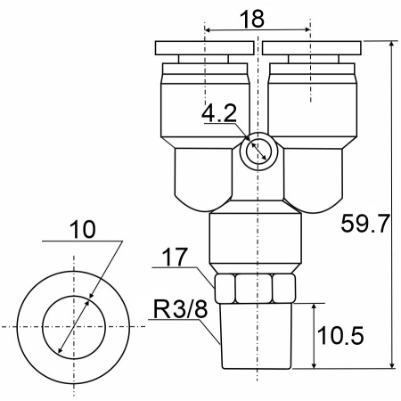 Фитинг Y-образный PX 10-03