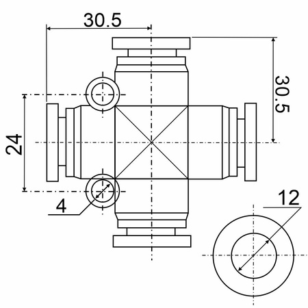 Фитинг X-образный PZ 12