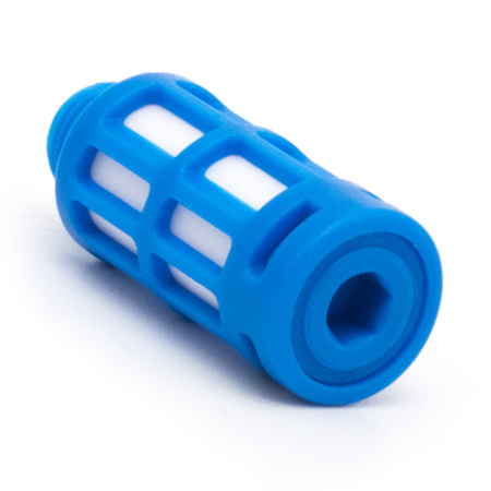 Пневмоглушитель выхлопа пластиковый PSU 01 blue (R1/8")
