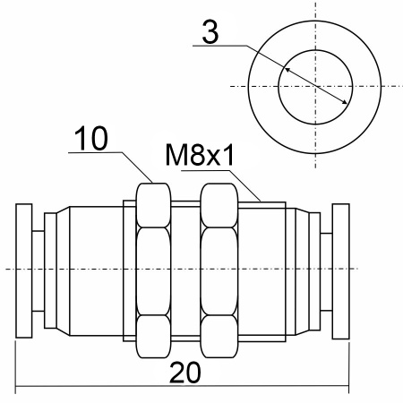 Фитинг прямой PM03C