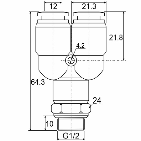 Фитинг Y-образный APX 12-G04