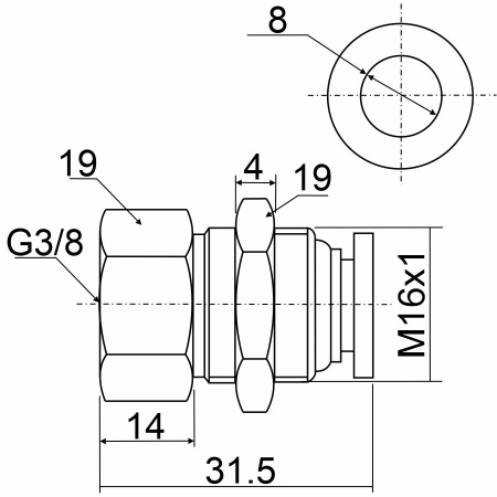 Фитинг прямой с внутренней резьбой SPMF8-03
