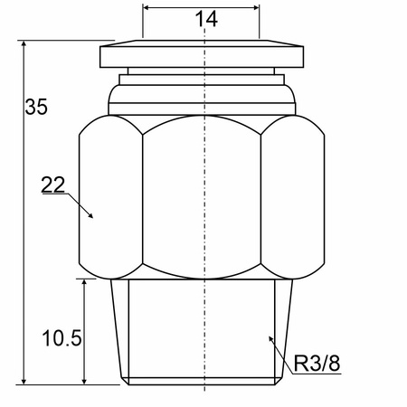 Фитинг прямой с наружной резьбой PC 14-03