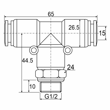 Фитинг Т-образный с наружной резьбой APB 15-G04