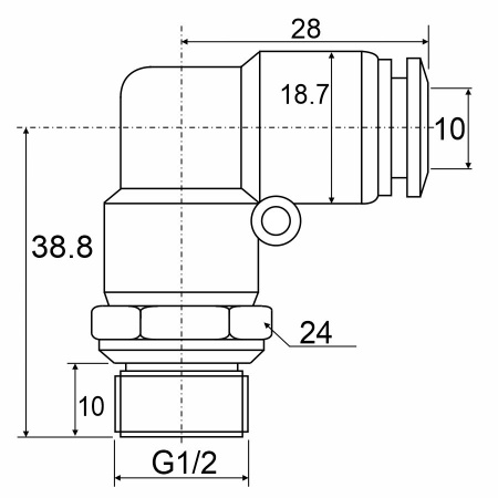 Фитинг с наружной резьбой APL 10-G04