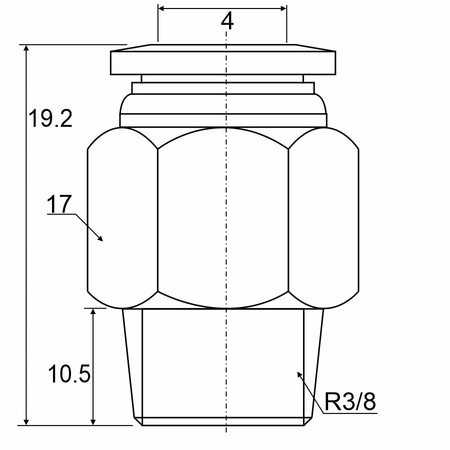Фитинг прямой с наружной резьбой APC 04-03