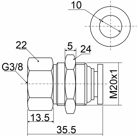 Фитинг прямой с внутренней резьбой SPMF10-03
