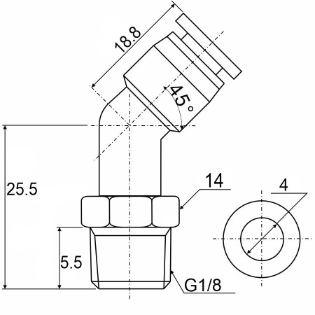 Фитинг с наружной резьбой APL 45 04-G01