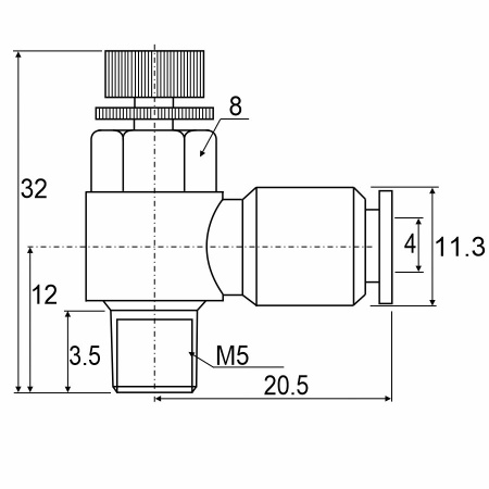 Фитинг с наружной резьбой ASC 04-M5 (B)