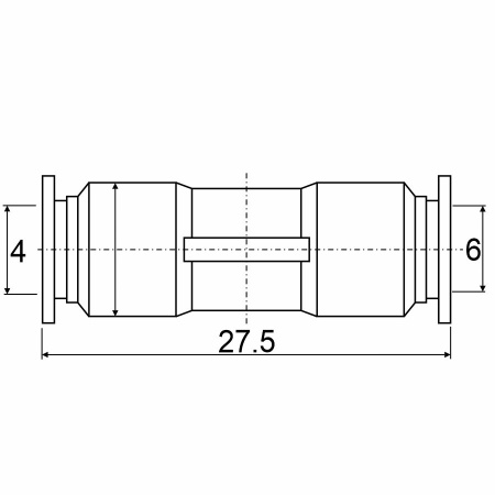 Фитинг прямой PU06-04C