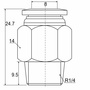 Фитинг прямой с наружной резьбой PC 08-02