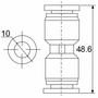 Фитинг прямой PU 10