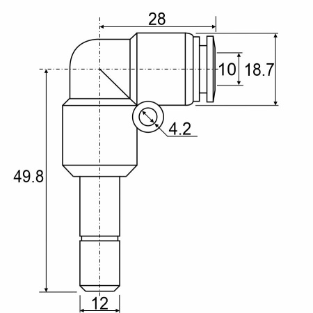Пневмофитинг угловой APLJ12-10