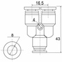 Фитинг Y-образный PY 08