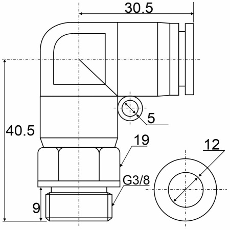 Фитинг с наружной резьбой SPL 12-G03