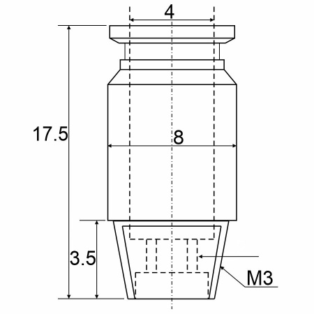 Фитинг прямой с наружной резьбой POC4-M3C