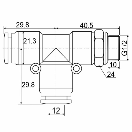 Фитинг Т-образный APD 12-G04