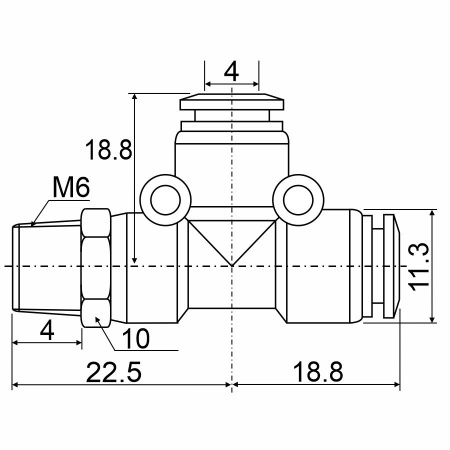 Фитинг Т-образный PD 04-M6