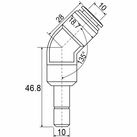 Пневмофитинг угловой APLJ 45 10